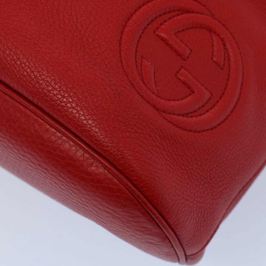 【日本直送】GUCCI Soho 背包 皮革 紅色 368588 正品 fm2801-8