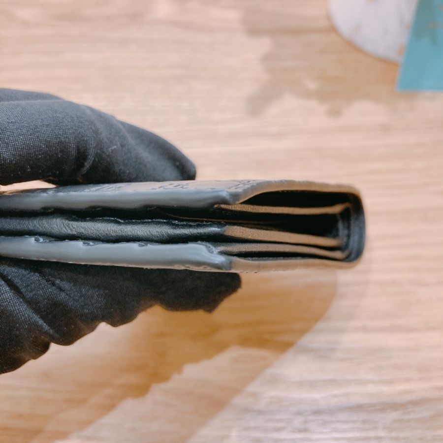 古馳 經典GG印花短款 可拆式 多卡位錢包 黑色牛皮-5