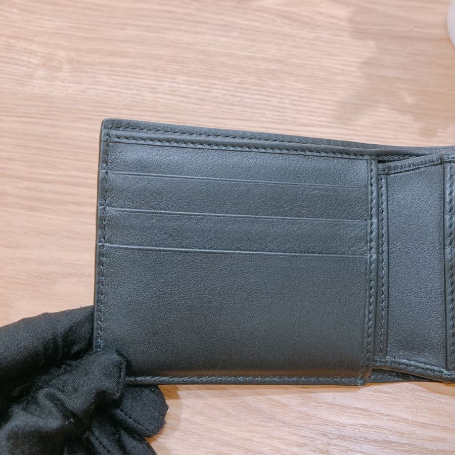 古馳 經典GG印花短款 可拆式 多卡位錢包 黑色牛皮-7