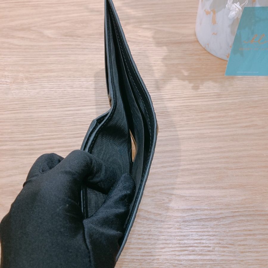 古馳 經典GG印花短款 可拆式 多卡位錢包 黑色牛皮-12