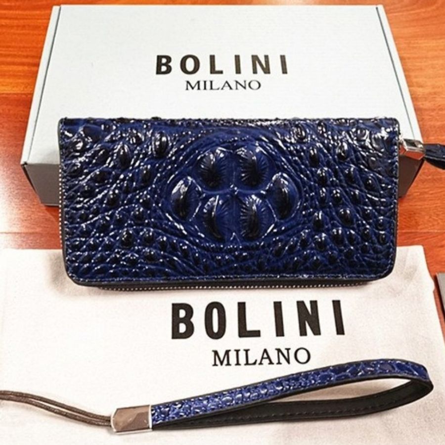 Italy 限量超低價/原價3萬8千/ 全新義大利BOLINI頂級牛皮拉鏈長夾,手拿包/有4色-1