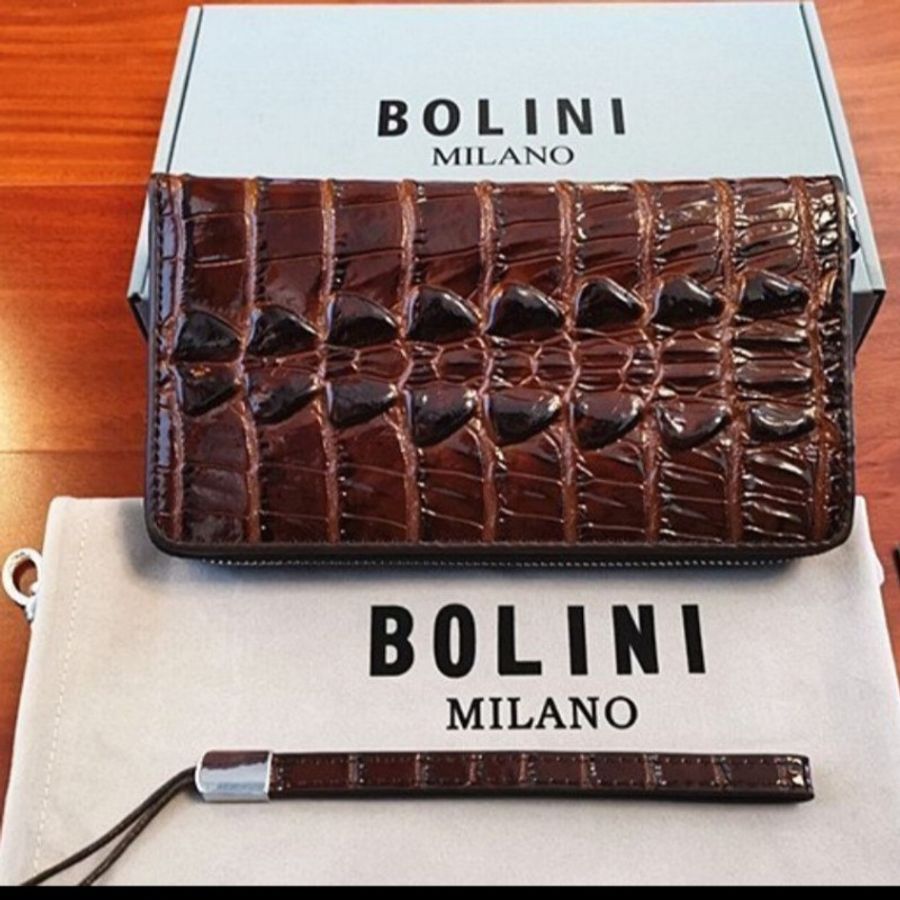 Italy限量超低價/原價3萬8千/ 全新BOLINI頂級牛皮拉鏈長夾,手拿包/有4色-6