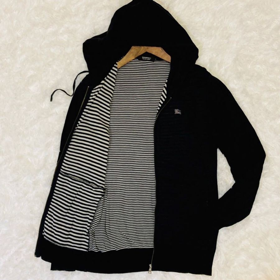 戰馬刺繡Burberry 純棉連帽外套(黑/M)-9