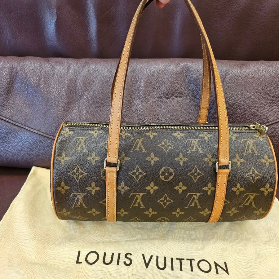 Louis Vuitton LV 經典老花Papillon 圓筒包-8