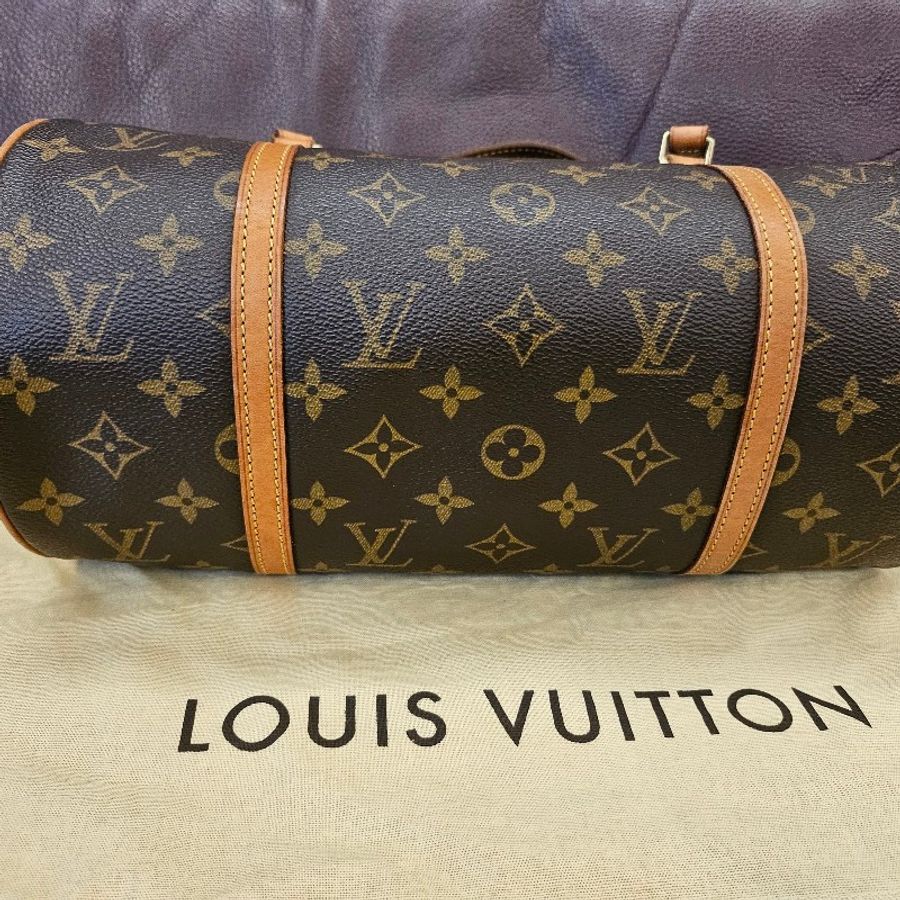 Louis Vuitton LV 經典老花Papillon 圓筒包-9