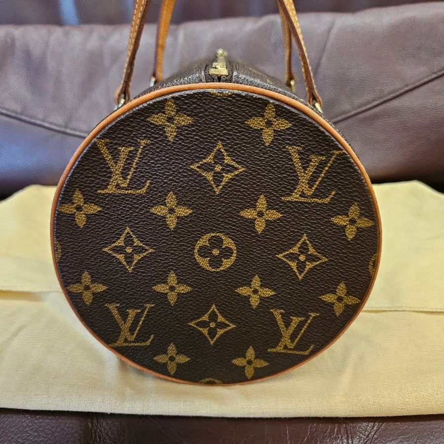 Louis Vuitton LV 經典老花Papillon 圓筒包-14
