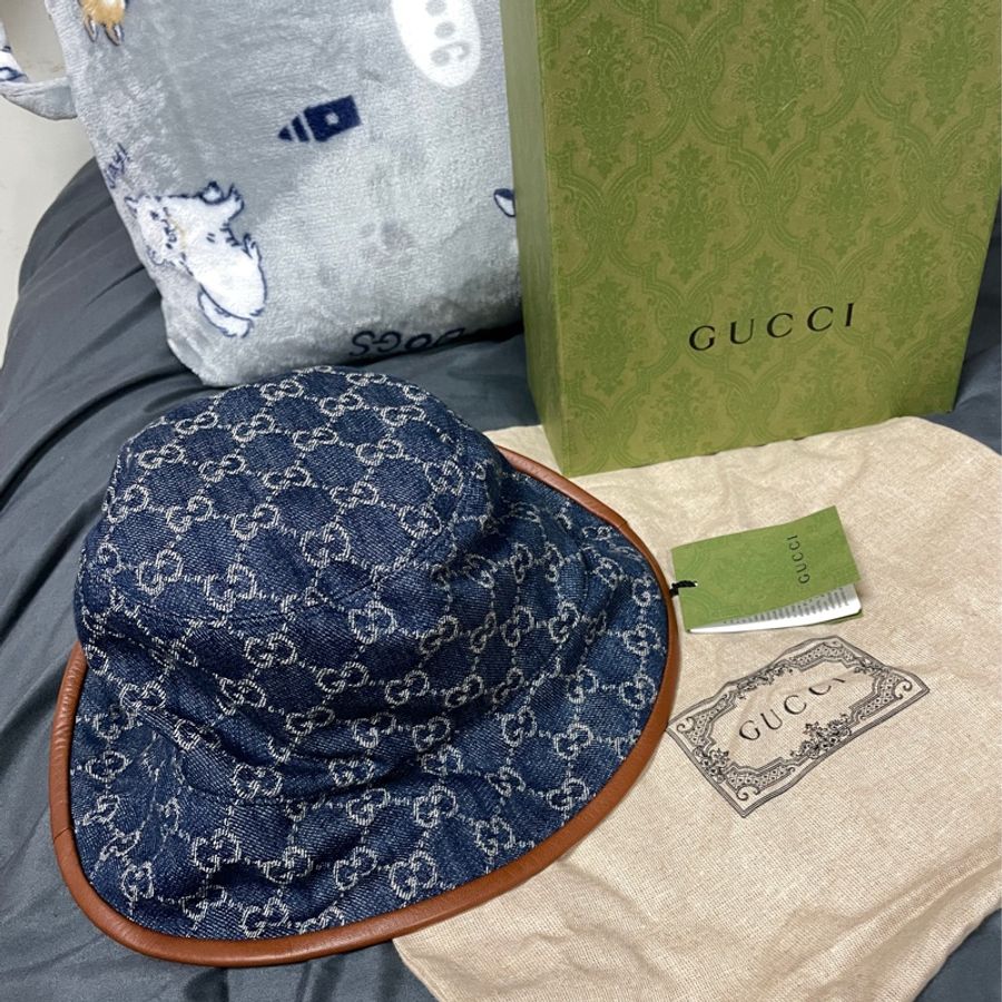 GUCCI 牛仔漁夫帽 M號-0