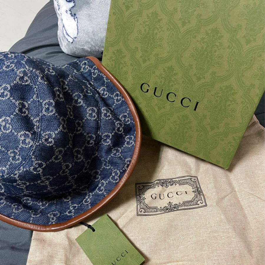 GUCCI 牛仔漁夫帽 M號-4