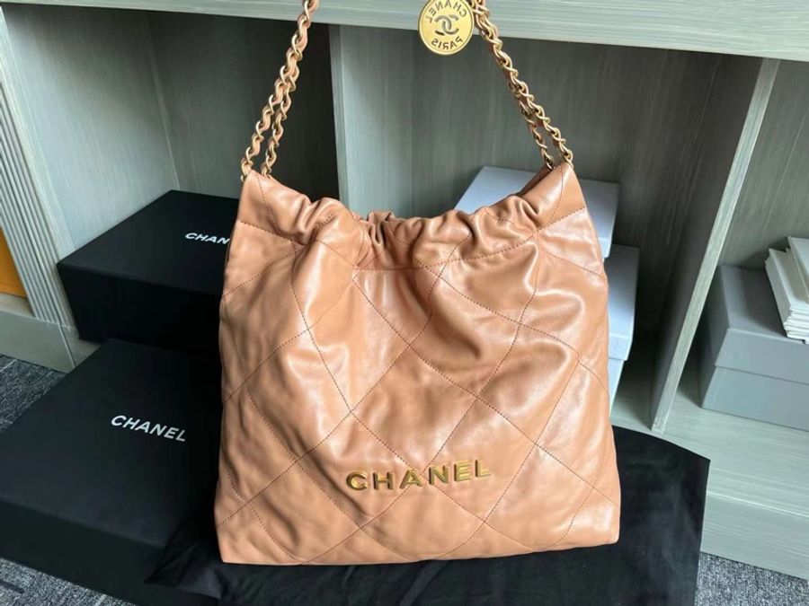 Chanel 22bag medium 23C 香奈兒垃圾包 中號 23C焦糖色-0