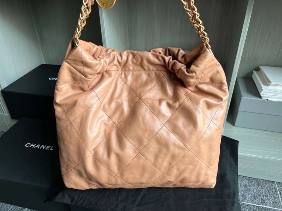 Chanel 22bag medium 23C 香奈兒垃圾包 中號 23C焦糖色-1