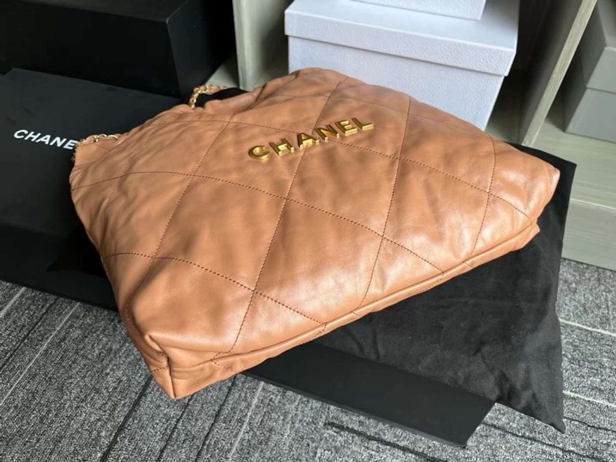 Chanel 22bag medium 23C 香奈兒垃圾包 中號 23C焦糖色-2
