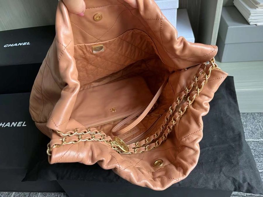 Chanel 22bag medium 23C 香奈兒垃圾包 中號 23C焦糖色-3