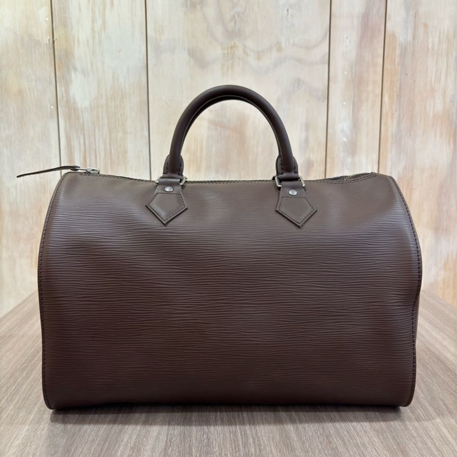 LV M5902D 咖啡色 摩卡 全皮 水波紋 EPI 手提包 波士頓包 SPEEDY 30 旅行包 旅行袋-0