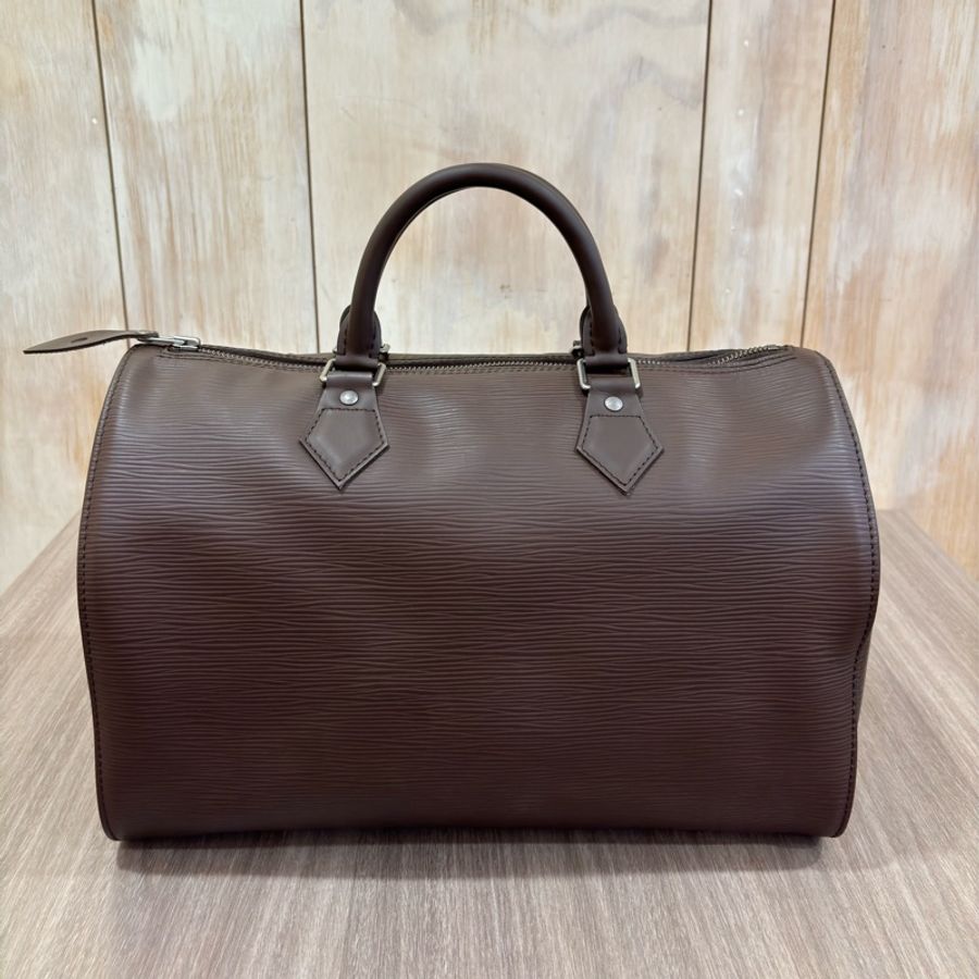 LV M5902D 咖啡色 摩卡 全皮 水波紋 EPI 手提包 波士頓包 SPEEDY 30 旅行包 旅行袋-1