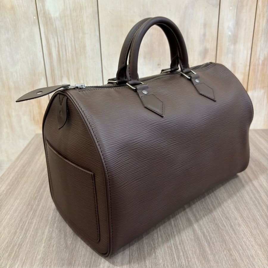 LV M5902D 咖啡色 摩卡 全皮 水波紋 EPI 手提包 波士頓包 SPEEDY 30 旅行包 旅行袋-3