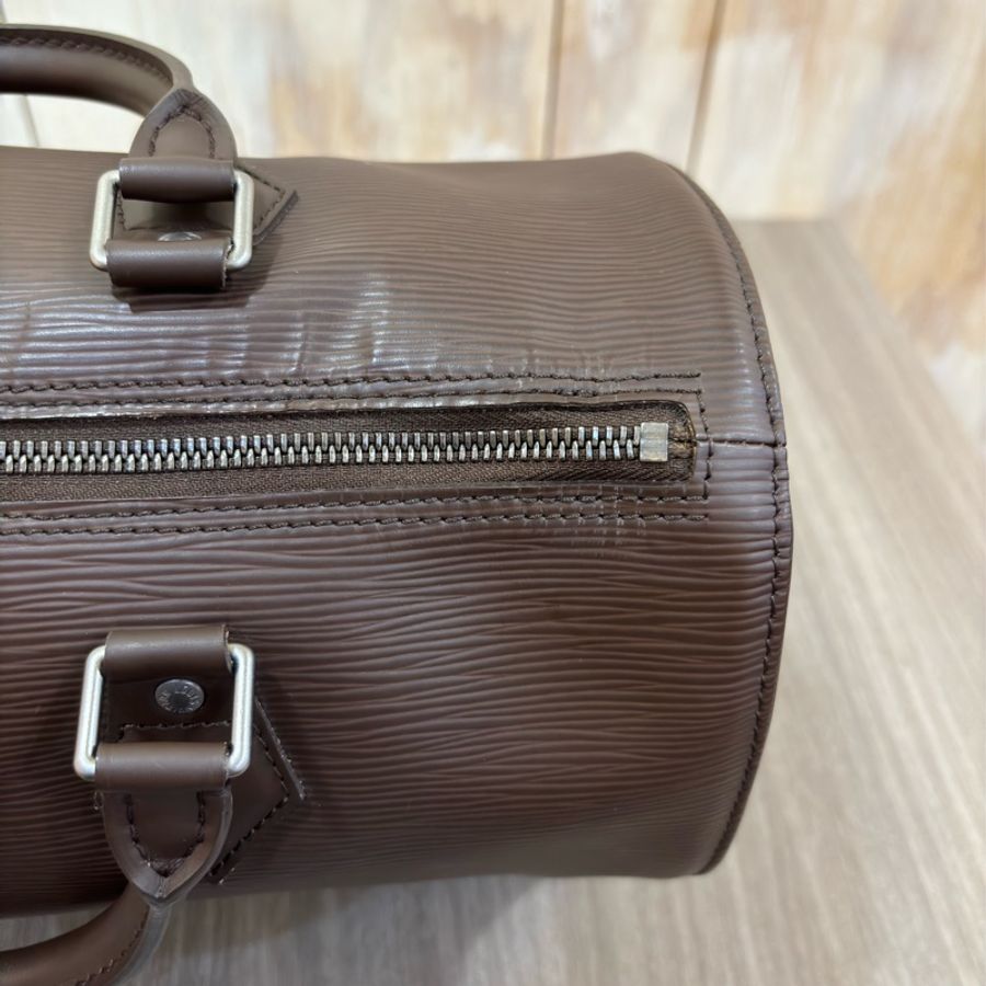 LV M5902D 咖啡色 摩卡 全皮 水波紋 EPI 手提包 波士頓包 SPEEDY 30 旅行包 旅行袋-16
