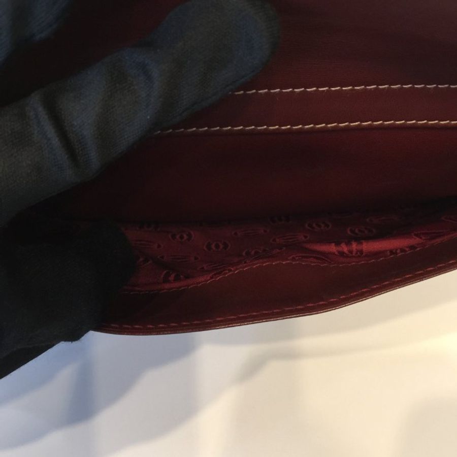 Cartier 卡地亞 經典酒紅色全皮半圓肩背包 /側肩包 /斜背包-12