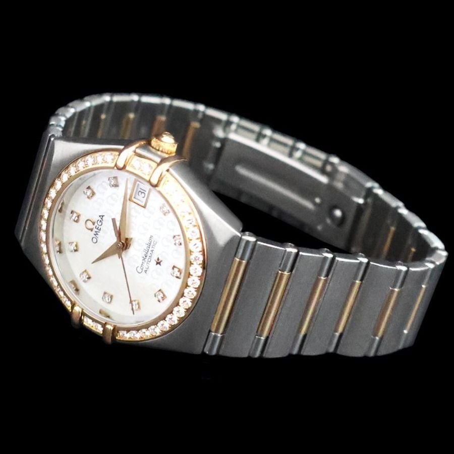 金鐸精品~2333 OMEGA 歐米茄 constellation 星座系列 50周年款 玫瑰金珍珠母貝面 自動上鍊女用鑽錶-3