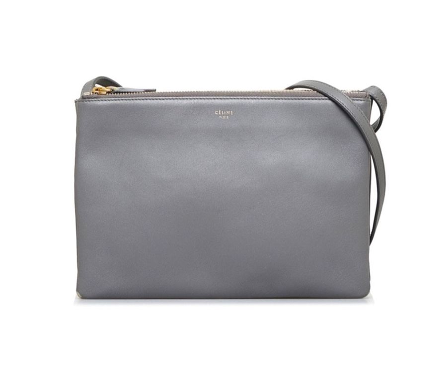 Céline trio 經典羊皮三層crossbody (灰)-0