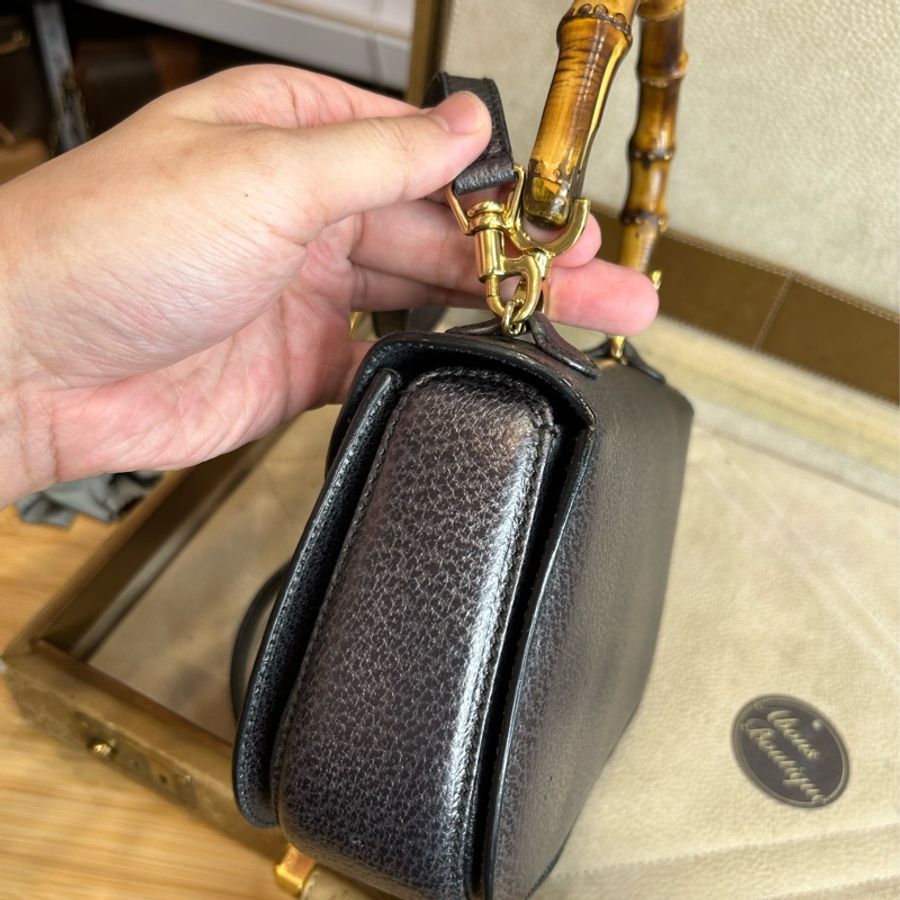 Gucci vintage Bamboo小款竹節經典手提/斜背(金屬銀)🩶經典歷史-11