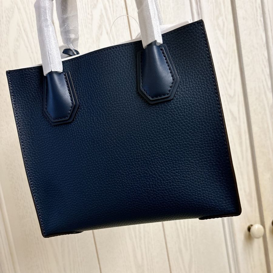 Mk 深藍色Mercer 荔枝牛皮 手提 斜背包 Medium Pebbled Leather Crossbody Bag-5