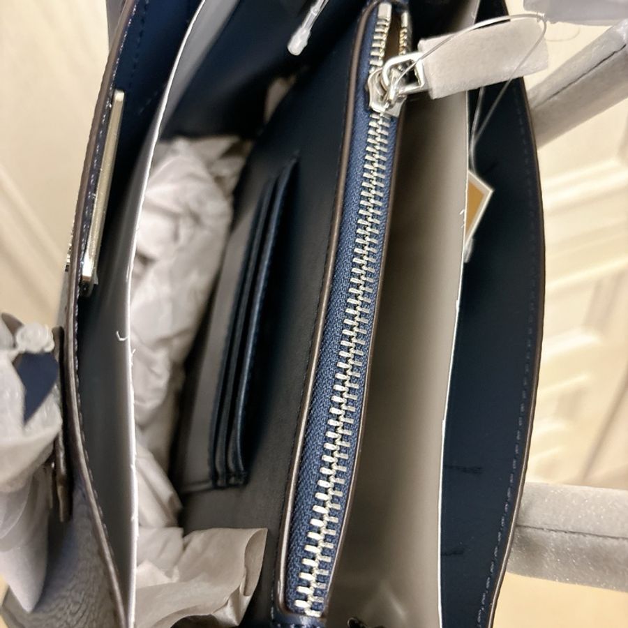 Mk 深藍色Mercer 荔枝牛皮 手提 斜背包 Medium Pebbled Leather Crossbody Bag-7