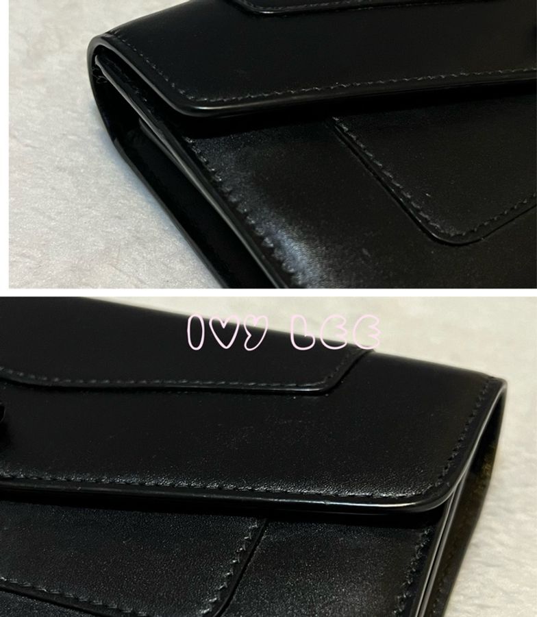 Bvlgari(缺貨中、勿下單)280353品牌長版皮夾 小牛皮琺瑯蛇頭扣環撞色(黑/綠)二手精品-17