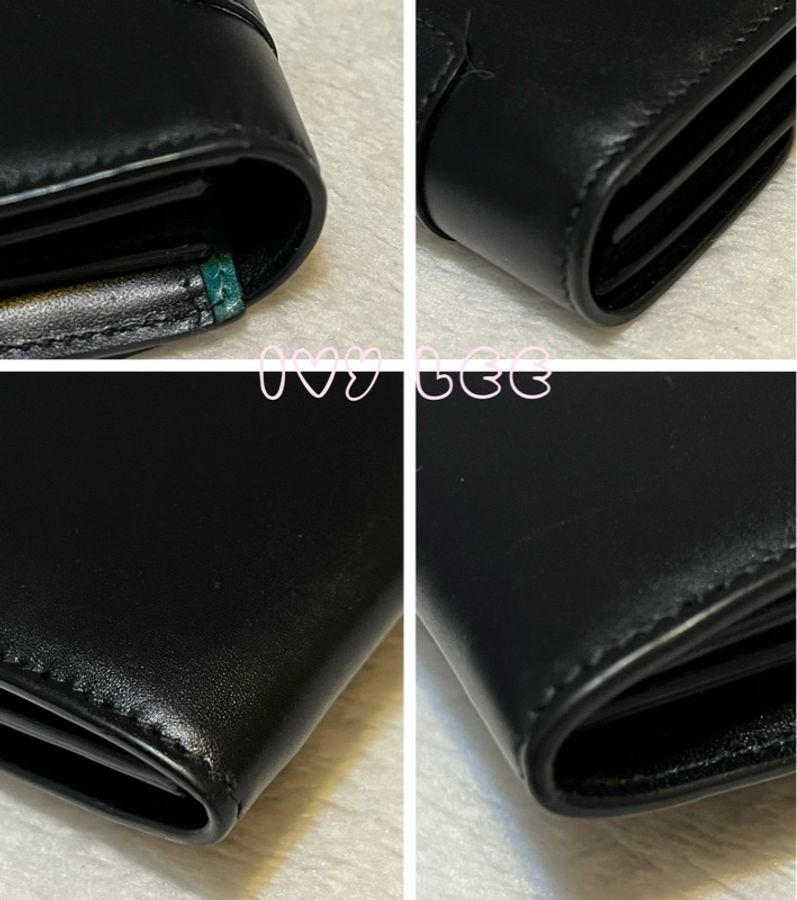 Bvlgari(缺貨中、勿下單)280353品牌長版皮夾 小牛皮琺瑯蛇頭扣環撞色(黑/綠)二手精品-19