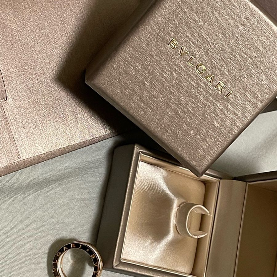 BVLGARI 玫瑰金陶瓷對戒-7