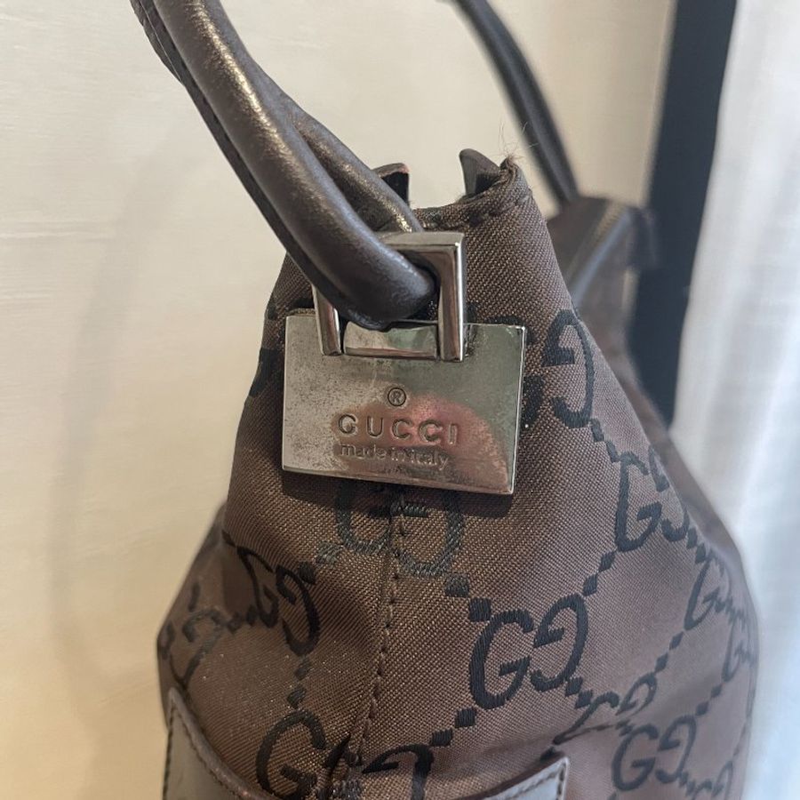 Gucci 巧克力色老花肩背包/側背包/手提包-2