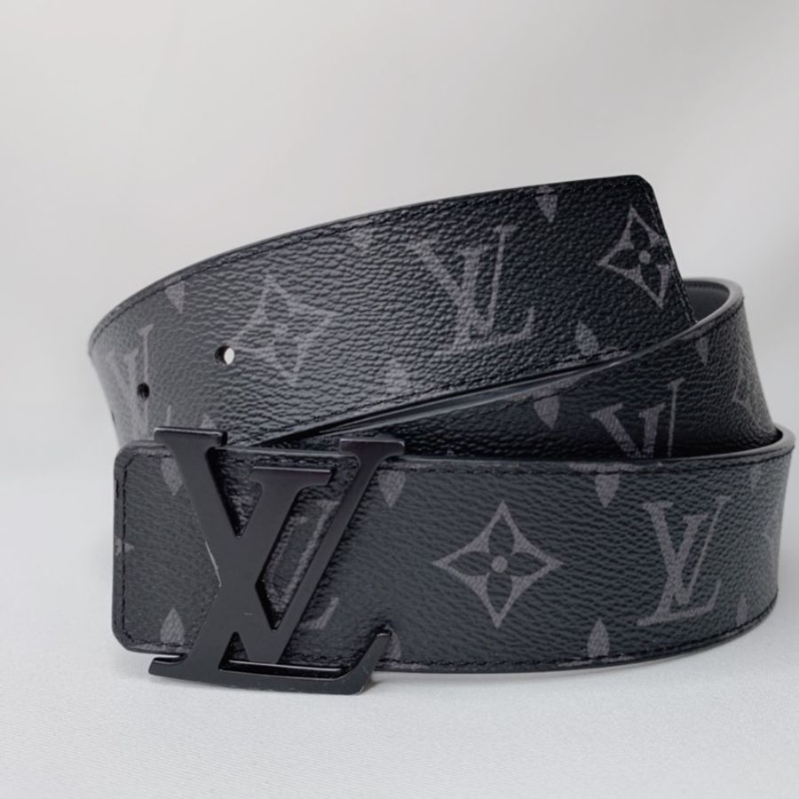 LV Initiales啞面黑色搭扣皮帶-5
