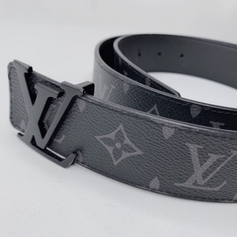 LV Initiales啞面黑色搭扣皮帶-6