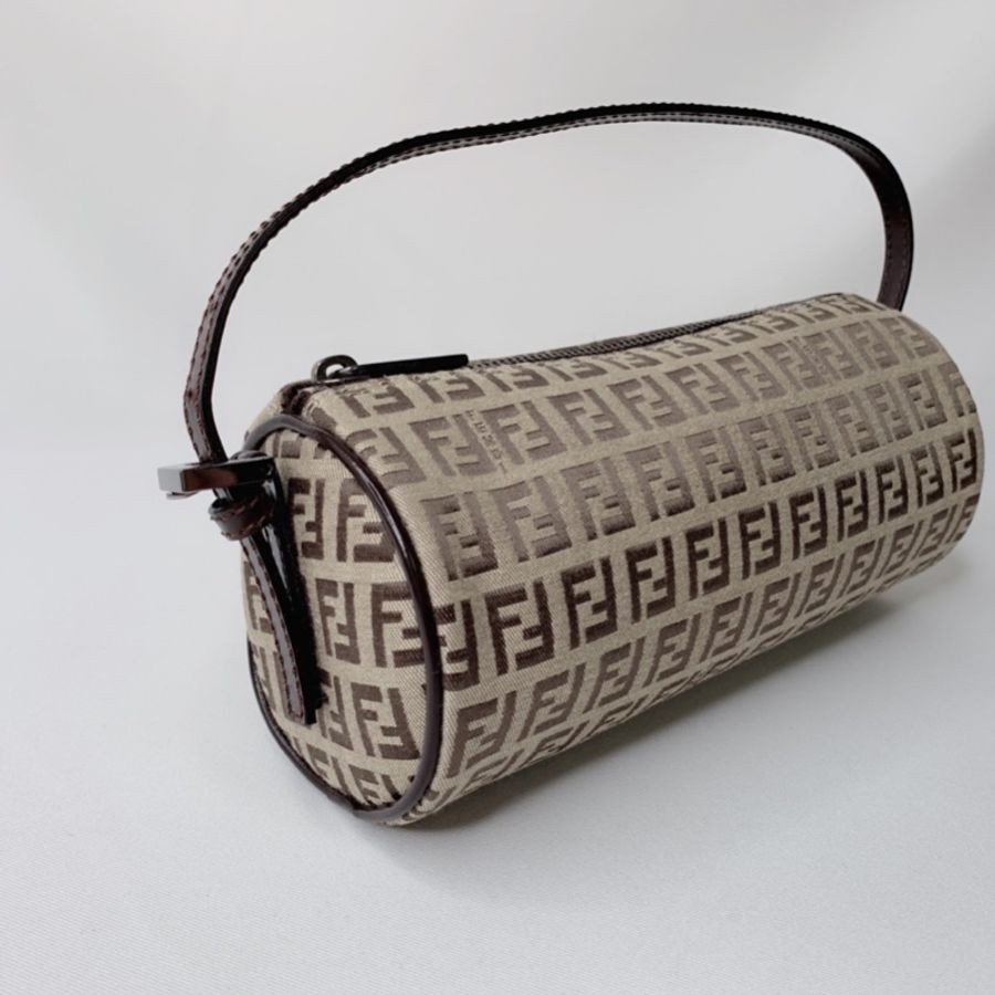 FENDI vintage老花迷你小圓筒包-5