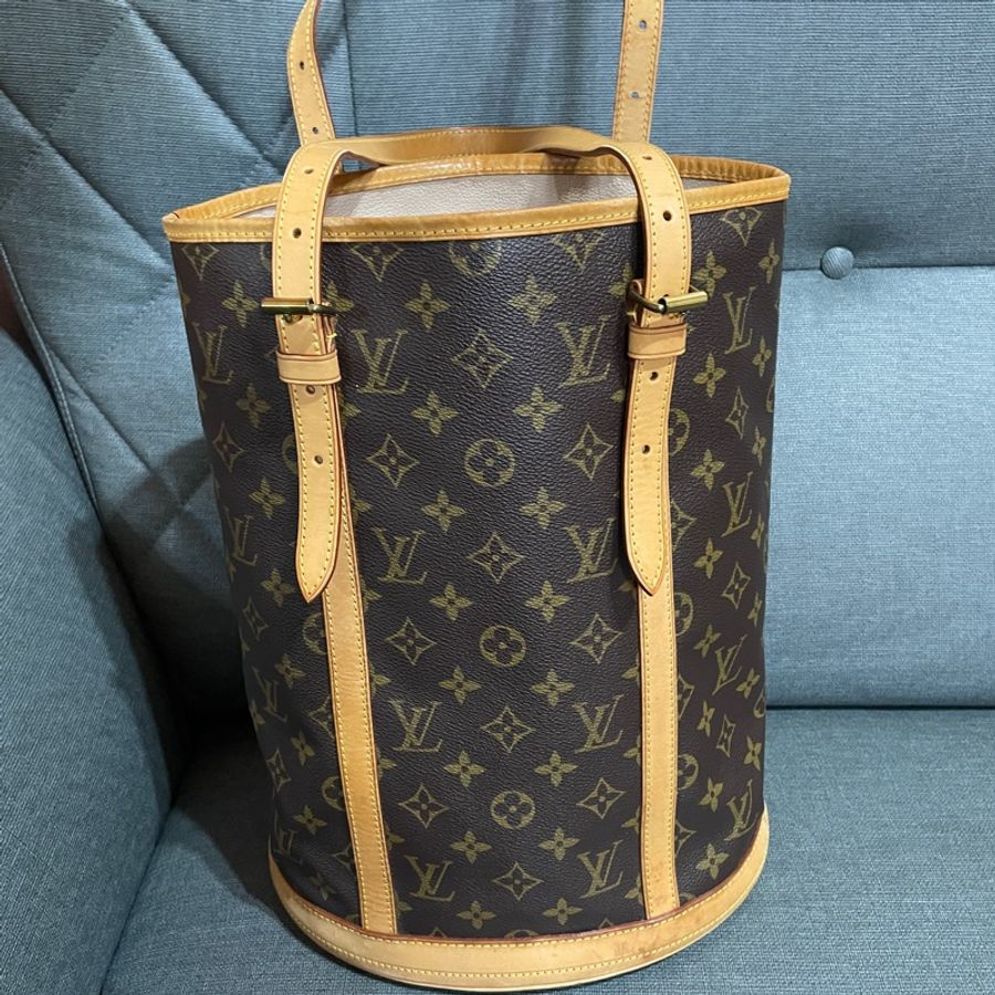 #LV 老花字紋bucket GM 水桶包💕肩背包🧚‍♀️媽媽包🧚‍♀️業務包-0