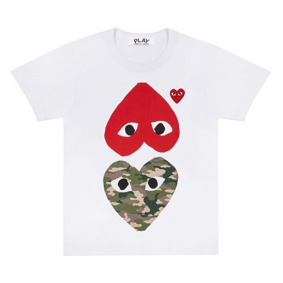 COMME DES GARCONS PLAY cdg 川久保玲 迷彩 愛心 T恤 短袖 日本製-0