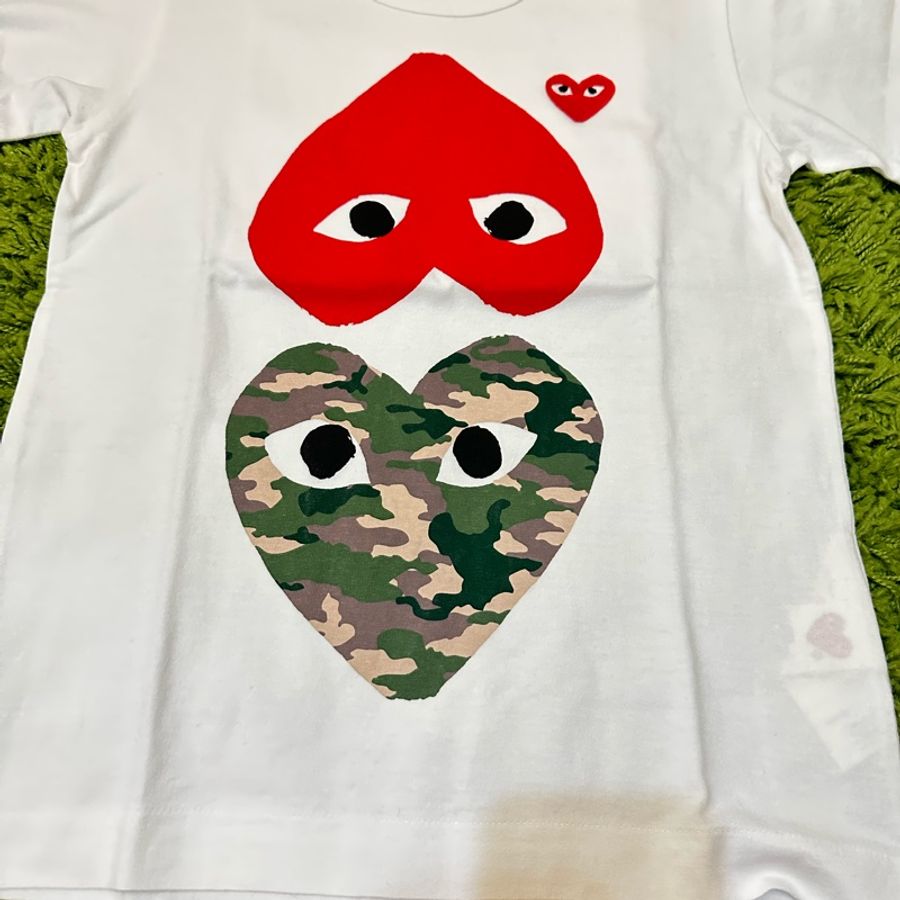 COMME DES GARCONS PLAY cdg 川久保玲 迷彩 愛心 T恤 短袖 日本製-7