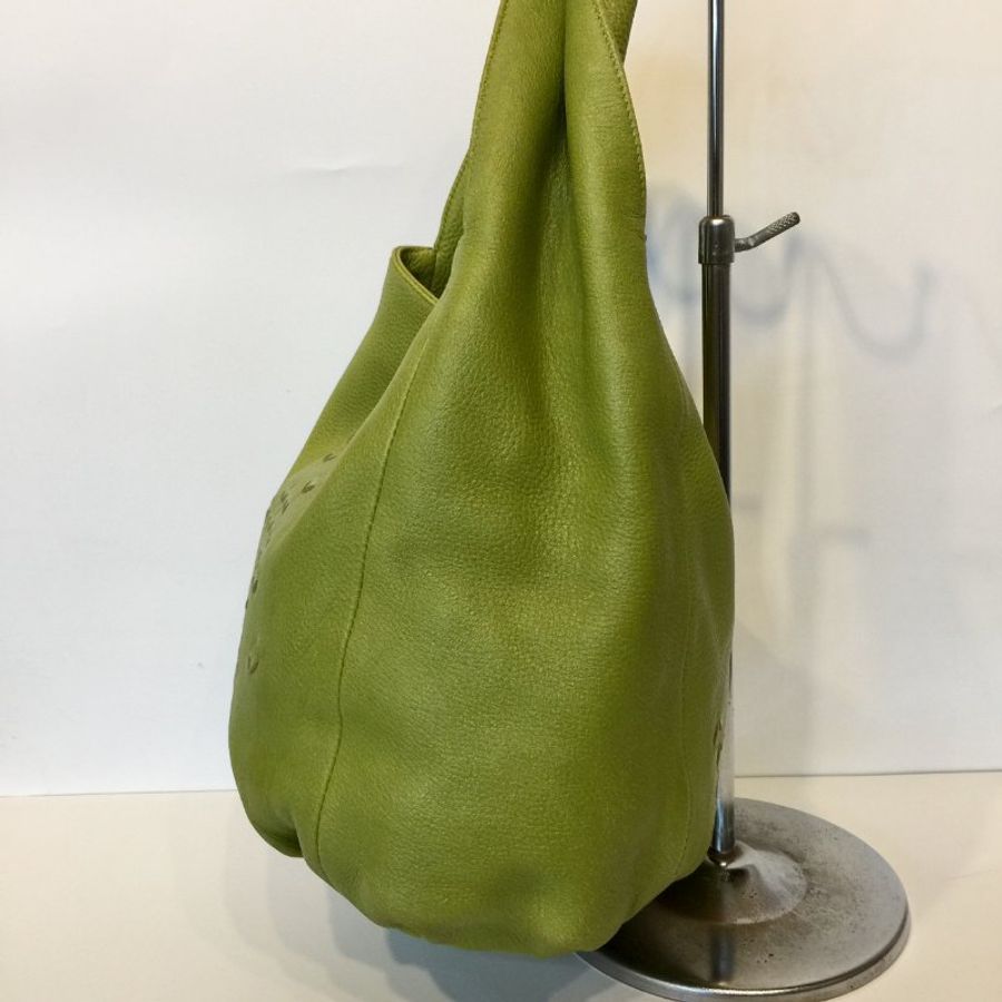 Bottega Veneta  抹茶綠色全皮編織肩背包 /側肩包 /水桶包-3