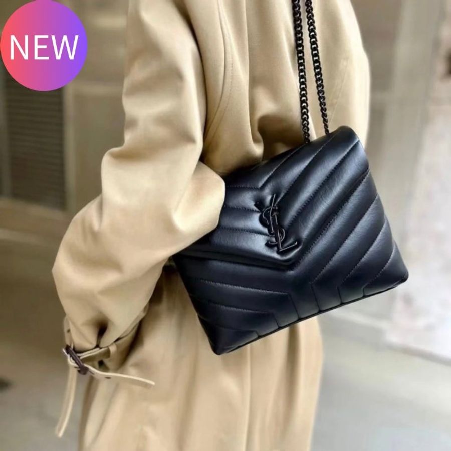 Saint Laurent YSL 494699 小款絎縫LouLou 包 黑釦/黑色《2024季度新品》-0