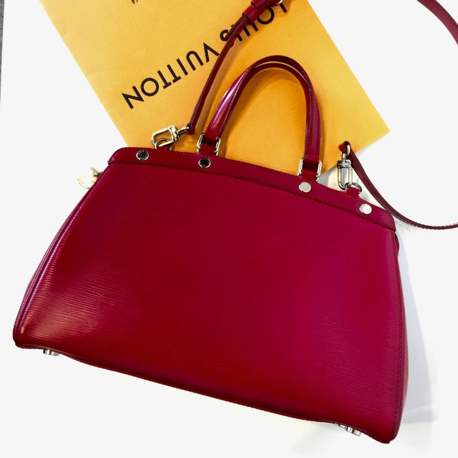 Louis Vuitton 暗紅色 EPI皮 提背二用包 /手提包 /肩背包-0