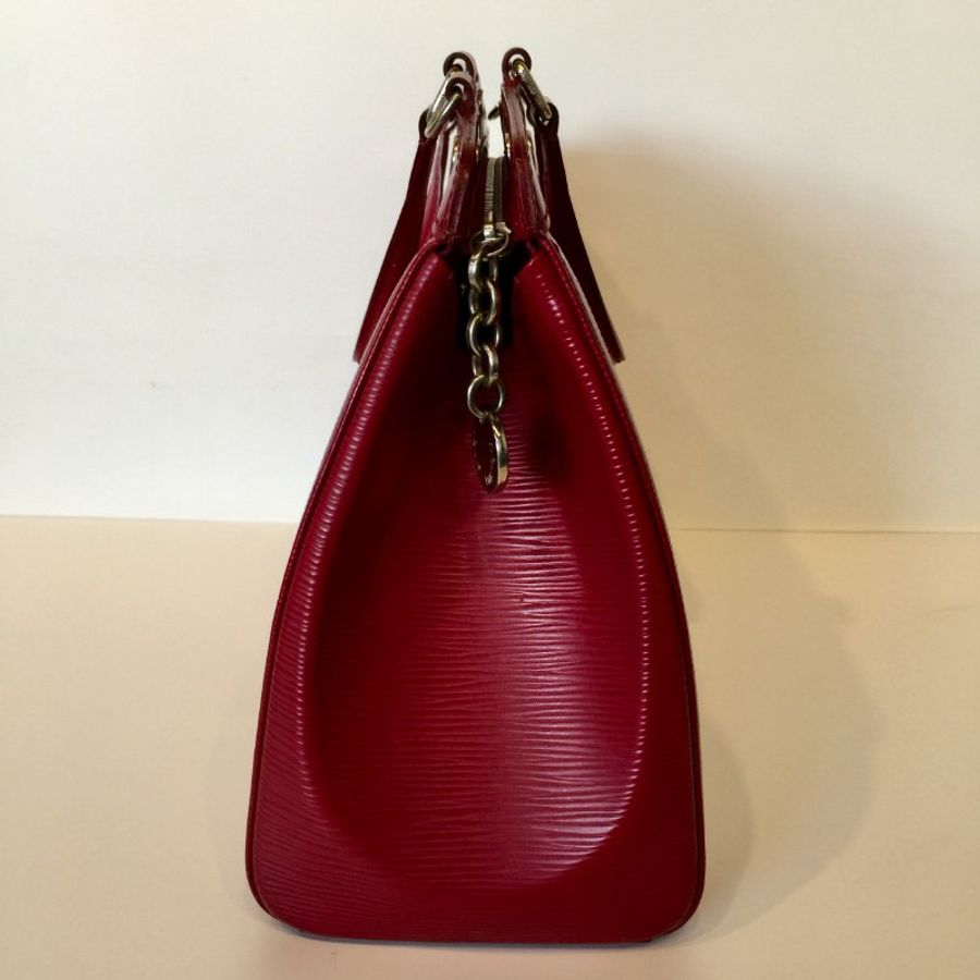Louis Vuitton 暗紅色 EPI皮 提背二用包 /手提包 /肩背包-3