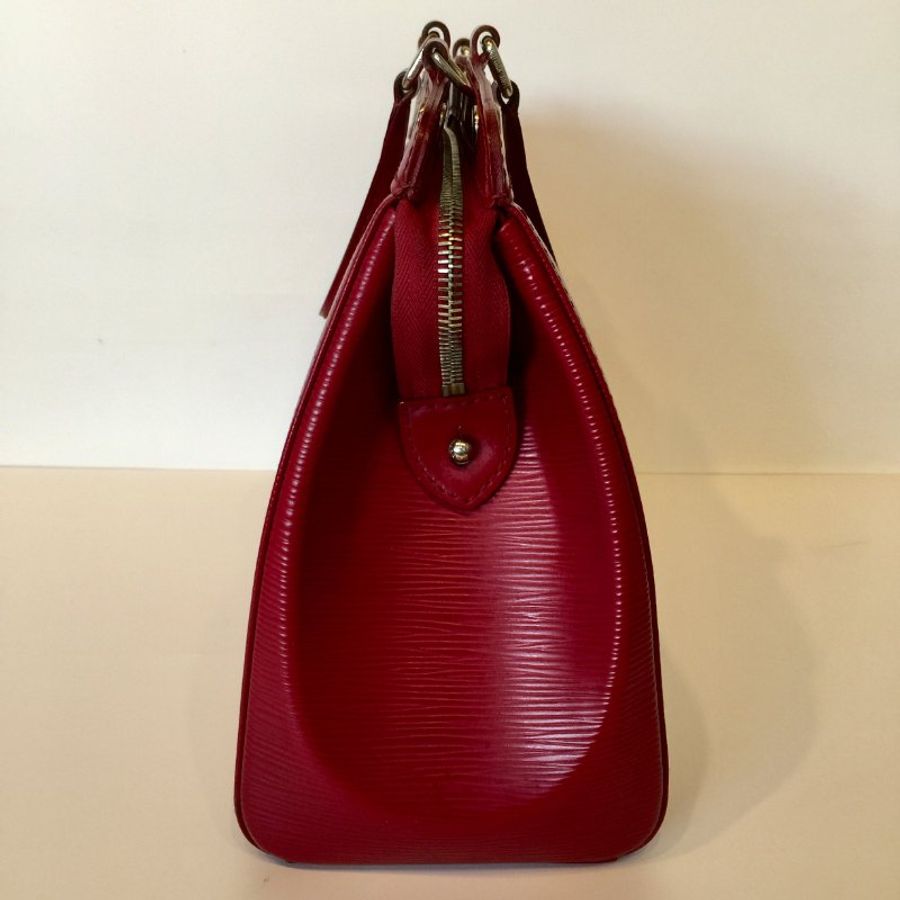Louis Vuitton 暗紅色 EPI皮 提背二用包 /手提包 /肩背包-4