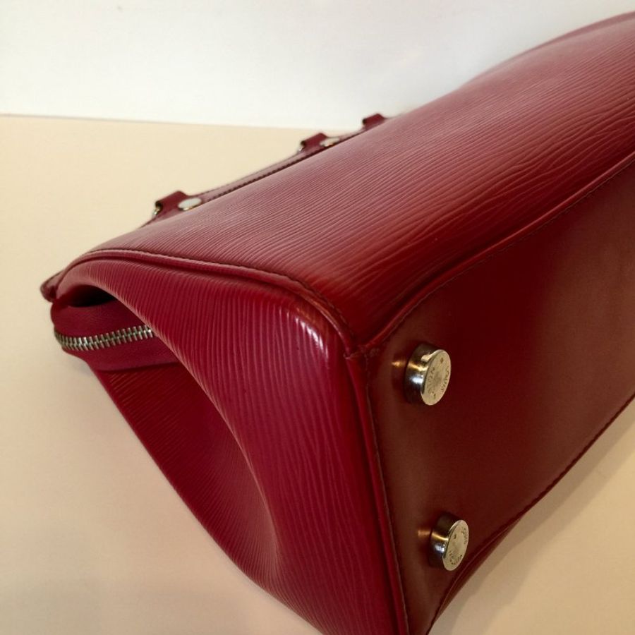 Louis Vuitton 暗紅色 EPI皮 提背二用包 /手提包 /肩背包-7
