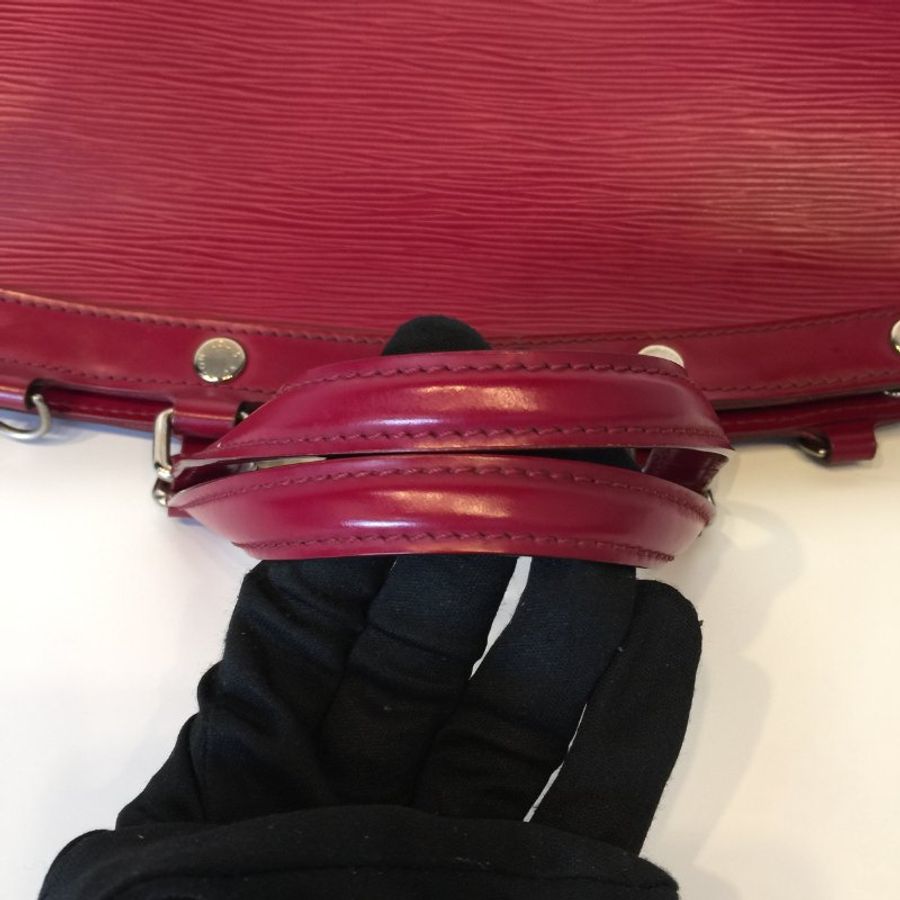 Louis Vuitton 暗紅色 EPI皮 提背二用包 /手提包 /肩背包-10
