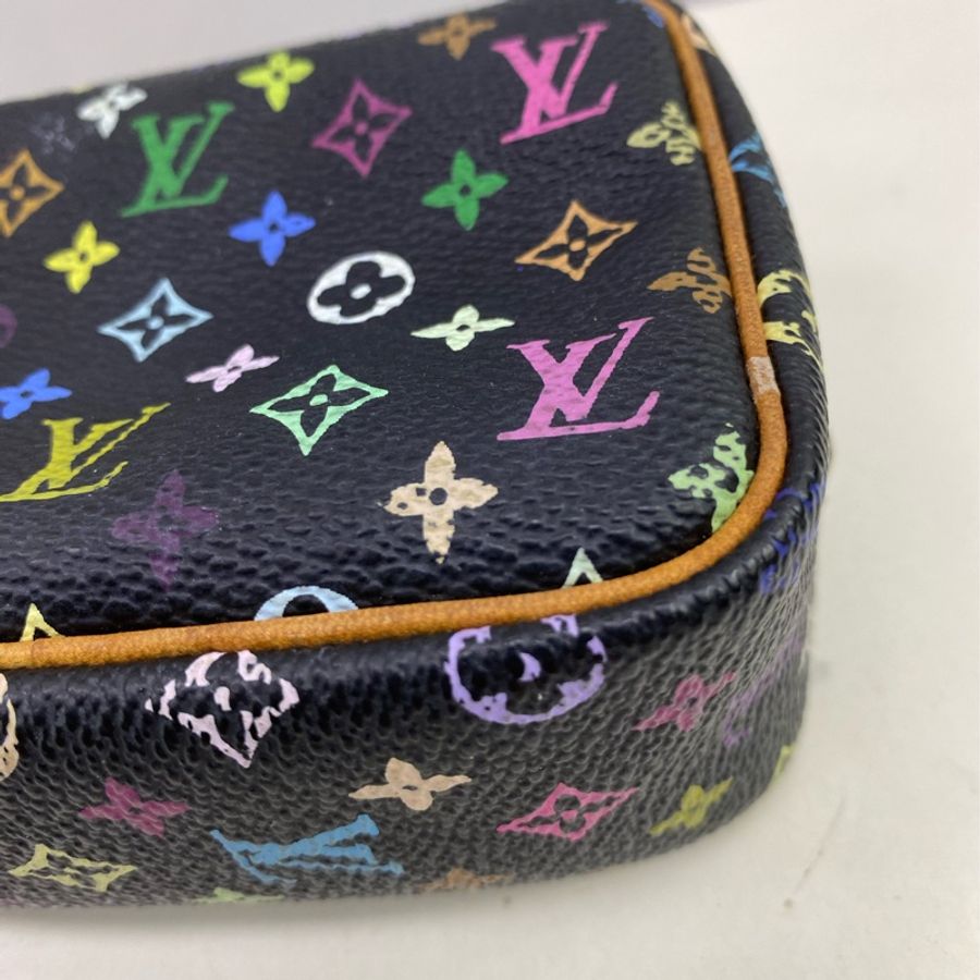 LOUIS VUITTON Multicolor Trousse Wapity Accessory Pouch Black M58034 Auth yk2430-13