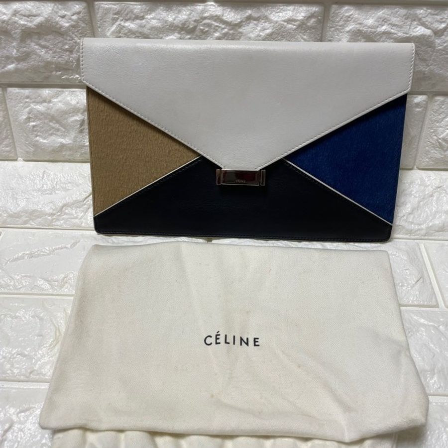 Celine DIAMOND CLUTCH LEATHER CLUTCH BAG-0