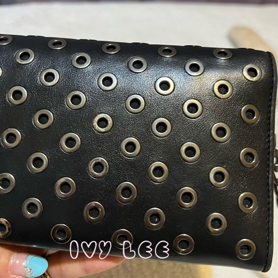 PRADA WOC 鏈條包 金屬圈圈 經典黑皮革 斜背包 肩背包 二手精品-25
