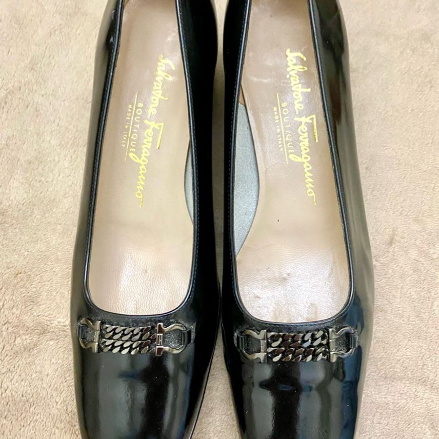 Ferragamo 中古漆皮高跟鞋-0