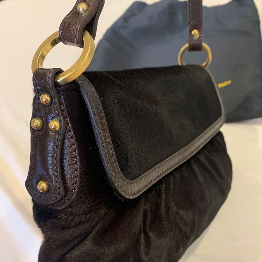 Fendi vintage復古馬毛手提包-2