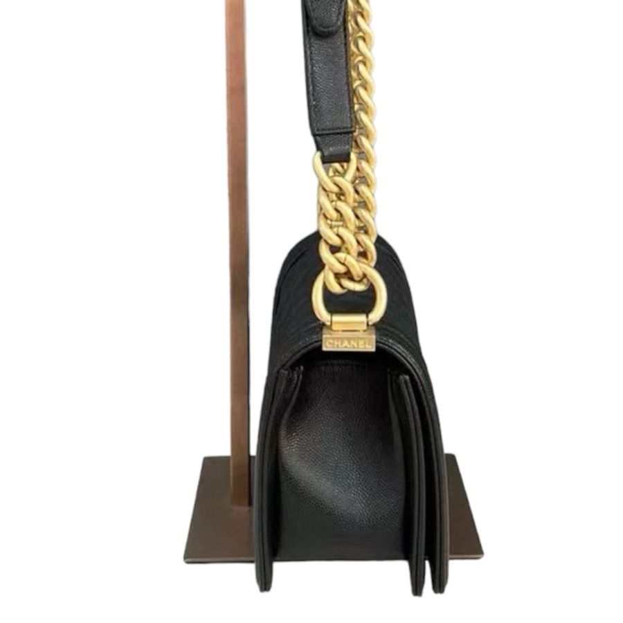 Chanel Leboy荔皮牛皮金扣小號-4