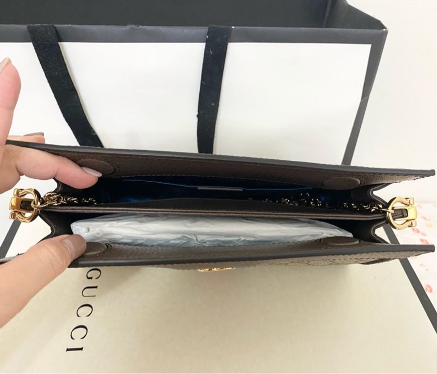 GUCCI 古馳 OPHIDIA GG 經典老花 棕色 肩背包 斜背包(503877K05NG8745) 全配-7